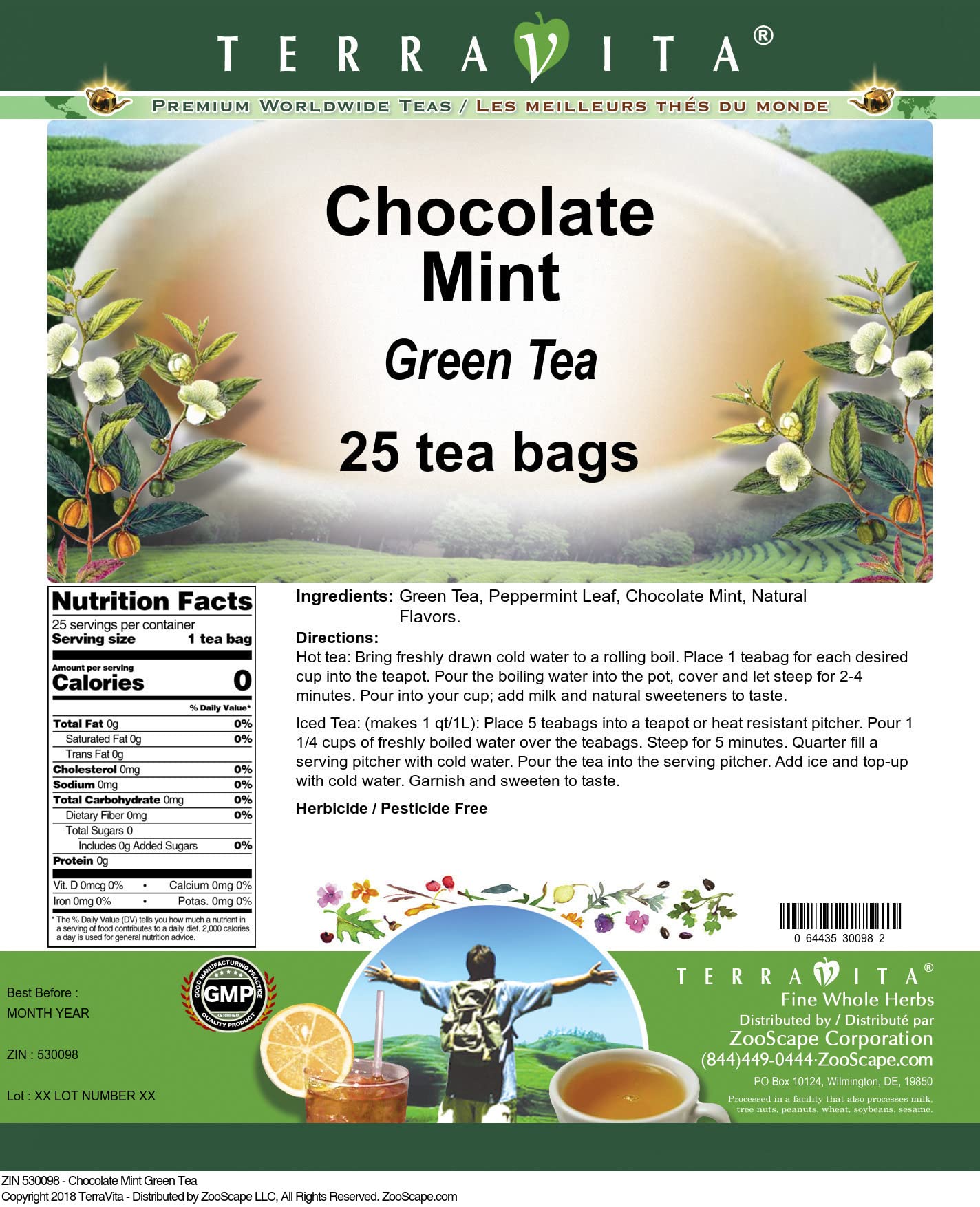 Amazon.com : Chocolate Mint Green Tea (25 tea bags, ZIN